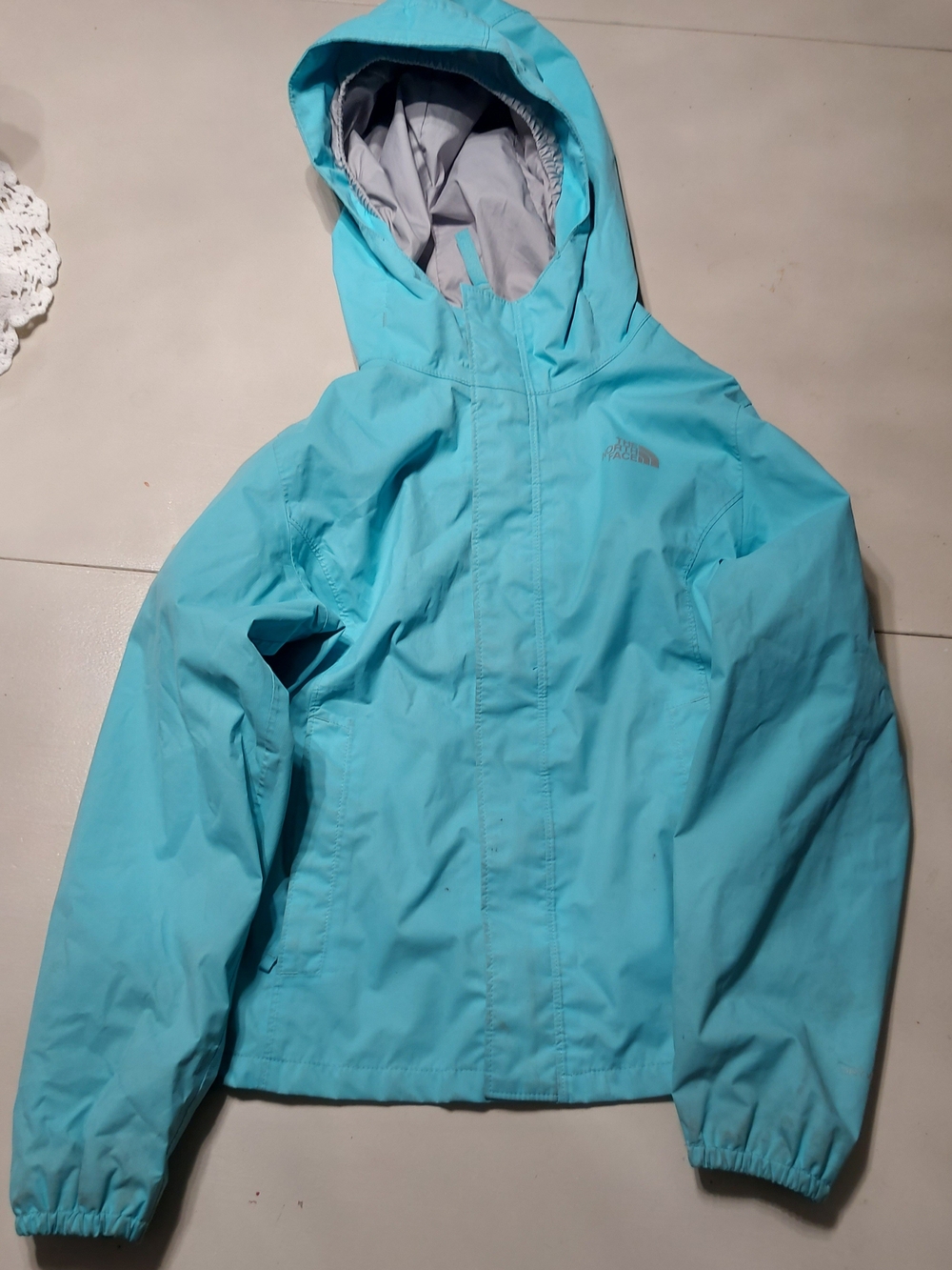 The North Face Girls' Turquoise Hooded Rain Jacket